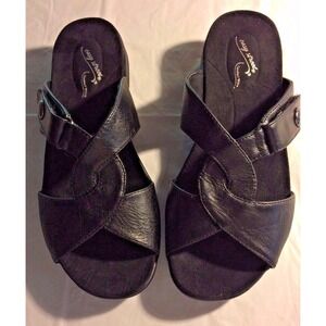 EASY STREET Shoes Women's Size 6.5 M Black Slip on Sandal COMFORT WAVE  Shoes